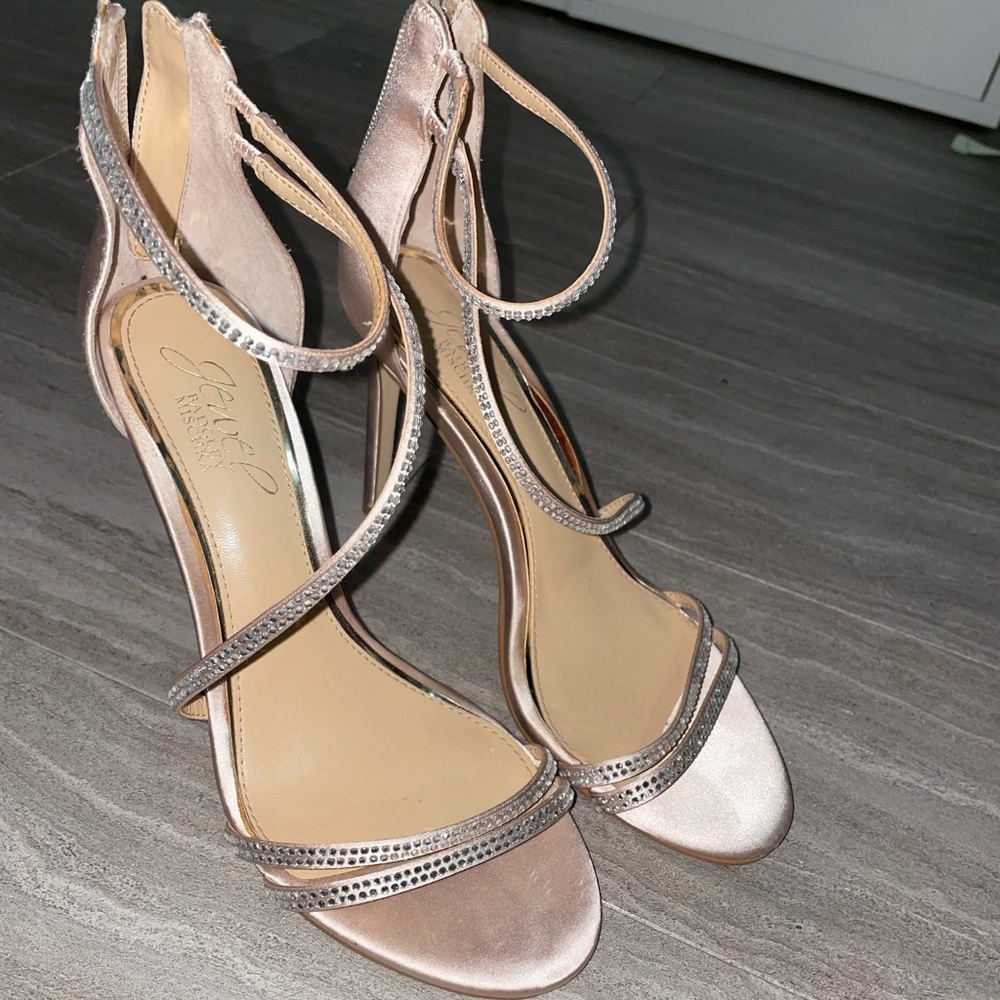 Champagne Badgley Mischka jewel heels